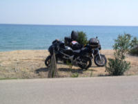 Motorrder am Strand